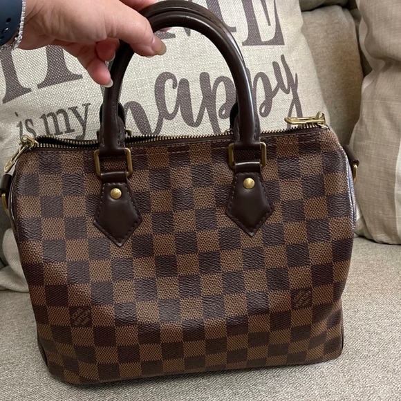 SOLD Authentic Louis Vuitton Speedy Bandouliere 25 Damier Ebene - Picture 7 of 12